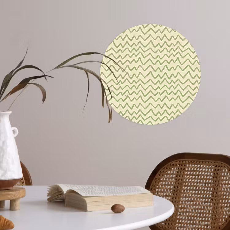 Behangcirkel - Saliegroen - Zigzag - Handgetekend - Patroon — 4