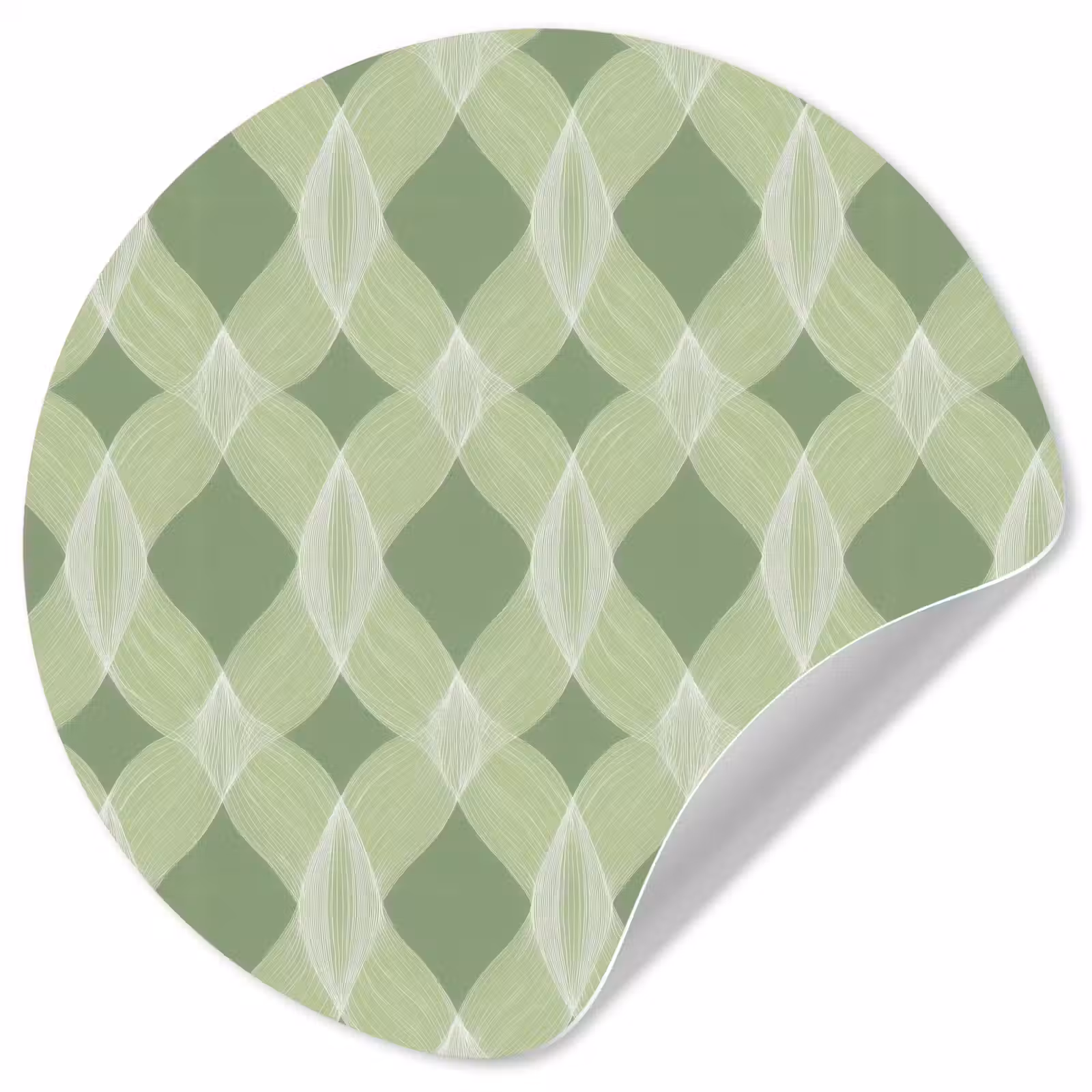 Behangcirkel - Saliegroen - Geometrisch - Organisch - Traliewerk - Patroon — 1