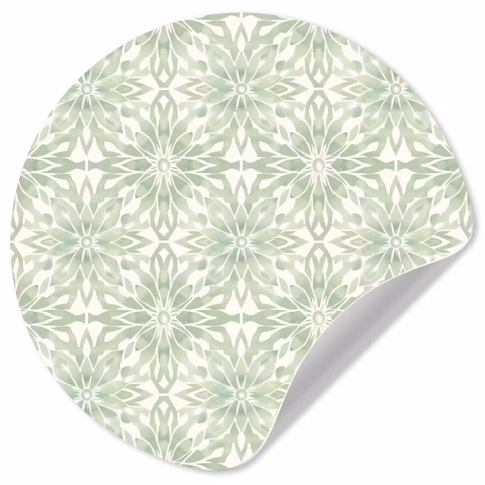 Behangcirkel - Saliegroen - Symmetrisch - Mandala - Ornament - Patroon — 1