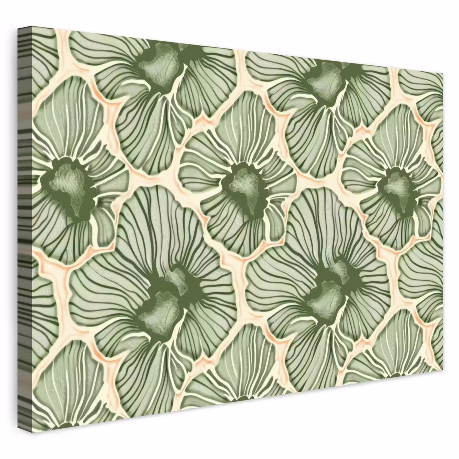 Buiten canvas - Groen - Botanisch - Bloemen - Organisch - Patroon — 1