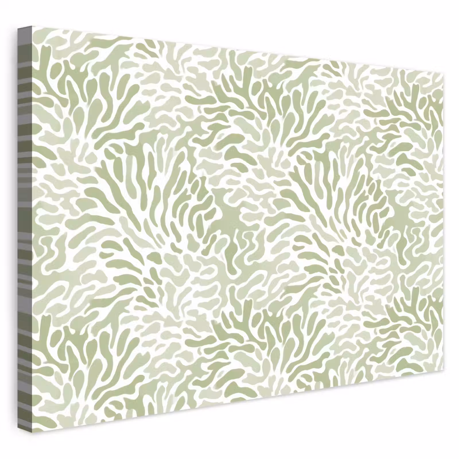 Buiten canvas - Saliegroen - Abstract - Organisch - Koraal - Patroon — 1