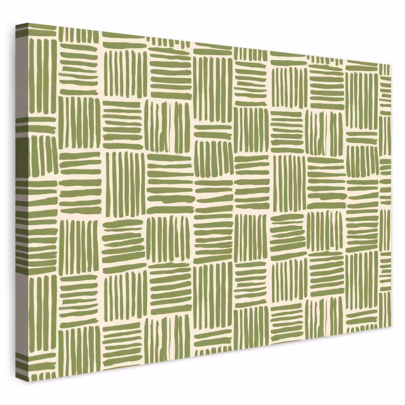 Buiten canvas - Saliegroen - Blokken - Handgetekend - Patroon — 1