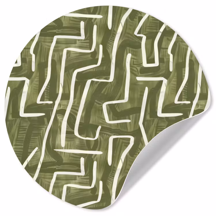 Behangcirkel - Groen - Abstract - Penseelstreken - Patroon — 1