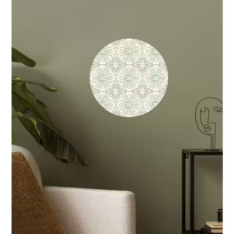 Behangcirkel - Saliegroen - Symmetrisch - Mandala - Ornament - Patroon — 3