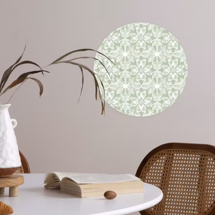 Behangcirkel - Saliegroen - Symmetrisch - Mandala - Ornament - Patroon — 4
