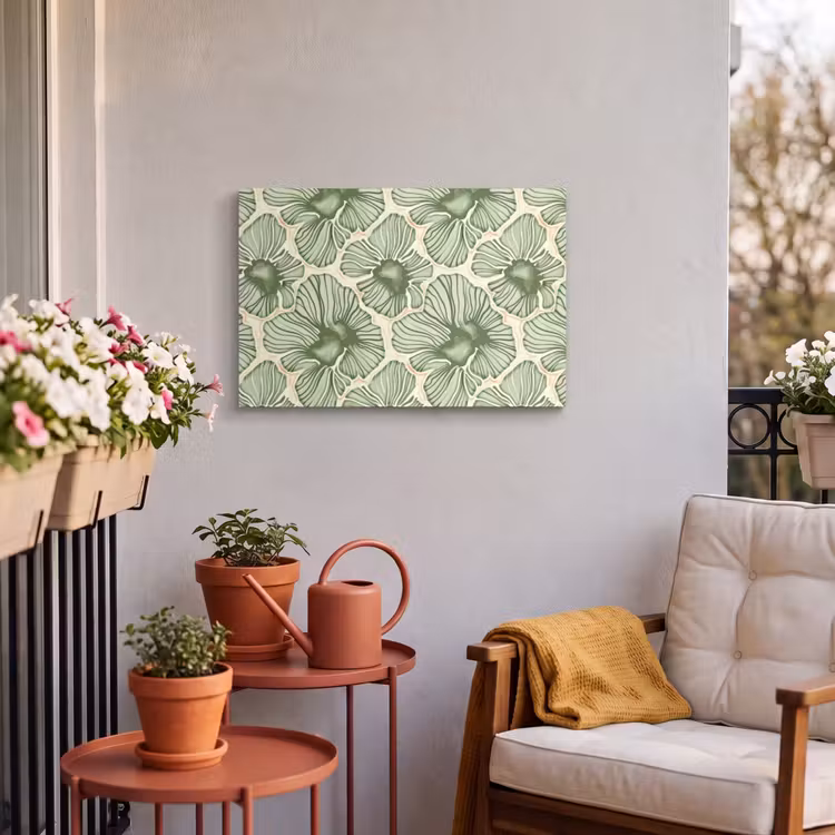 Buiten canvas - Groen - Botanisch - Bloemen - Organisch - Patroon — 3