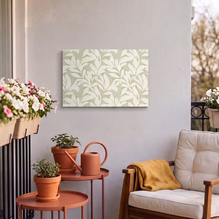 Buiten canvas - Saliegroen - Botanisch - Minimalistisch - Patroon — 3