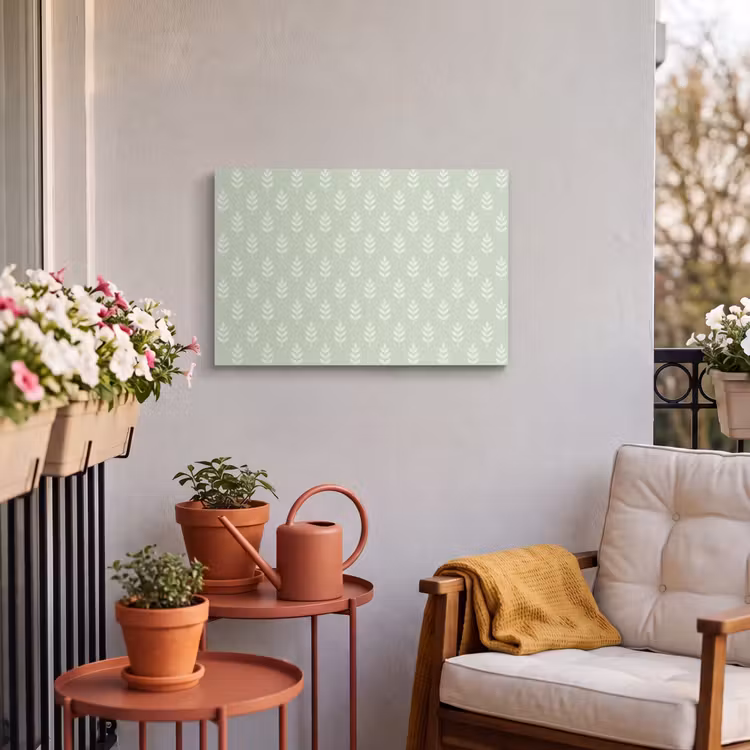 Buiten canvas - Saliegroen - Botanisch - Takjes - Minimalistisch - Patroon — 3