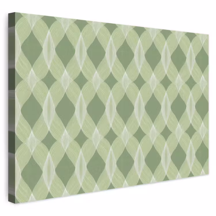 Buiten canvas - Saliegroen - Geometrisch - Organisch - Traliewerk - Patroon — 1