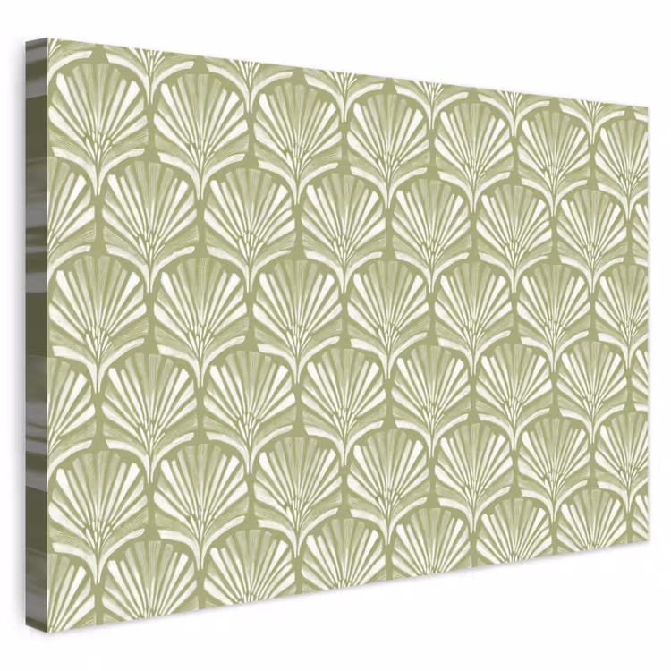 Buiten canvas - Saliegroen - Ginkgo Biloba - Waaier - Patroon — 1