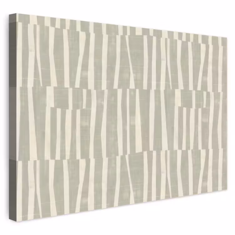 Buiten canvas - Saliegroen - Strepen - Geometrisch - Textuur - Patroon — 1