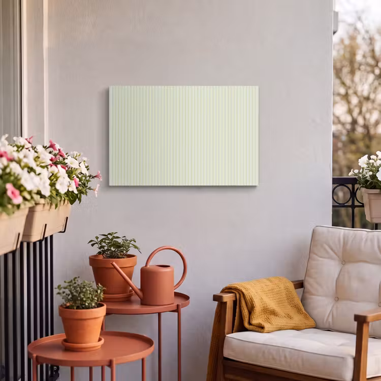 Buiten canvas - Saliegroen - Strepen - Minimalistisch - Patroon — 3
