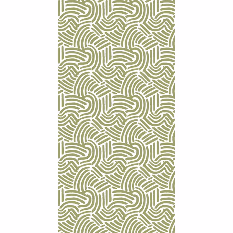 Behang - Saliegroen - Abstract - Bogen - Handgetekend - Patroon — 2