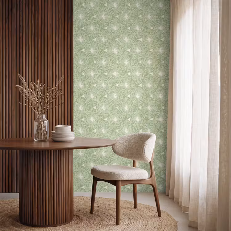 Behang - Saliegroen - Botanisch - Ruiten - Organisch - Patroon — 4