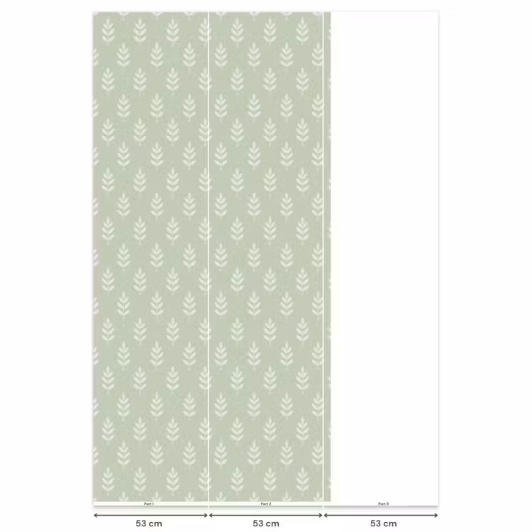 Behang - Saliegroen - Botanisch - Takjes - Minimalistisch - Patroon — 6