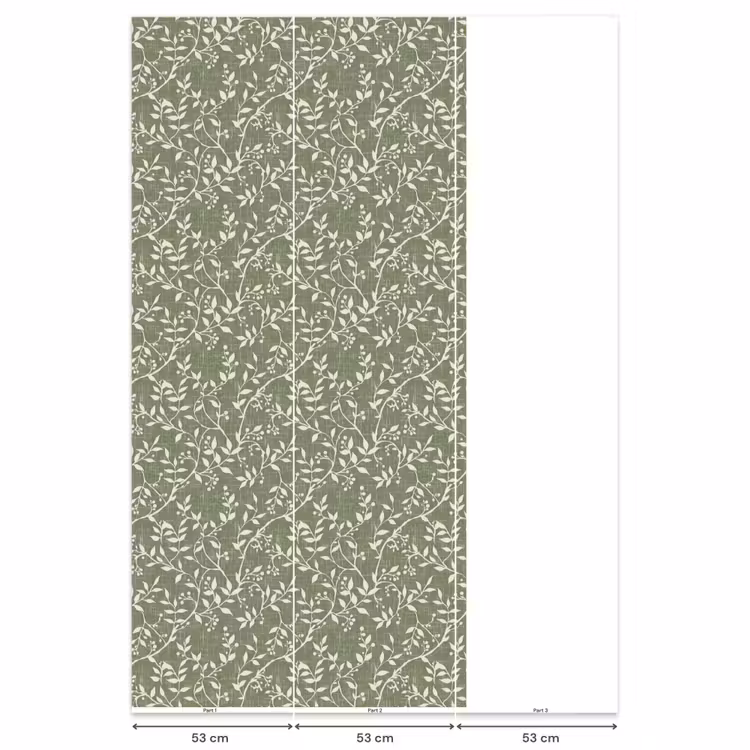 Behang - Saliegroen - Botanisch - Takken - Besjes - Linnen - Patroon — 6