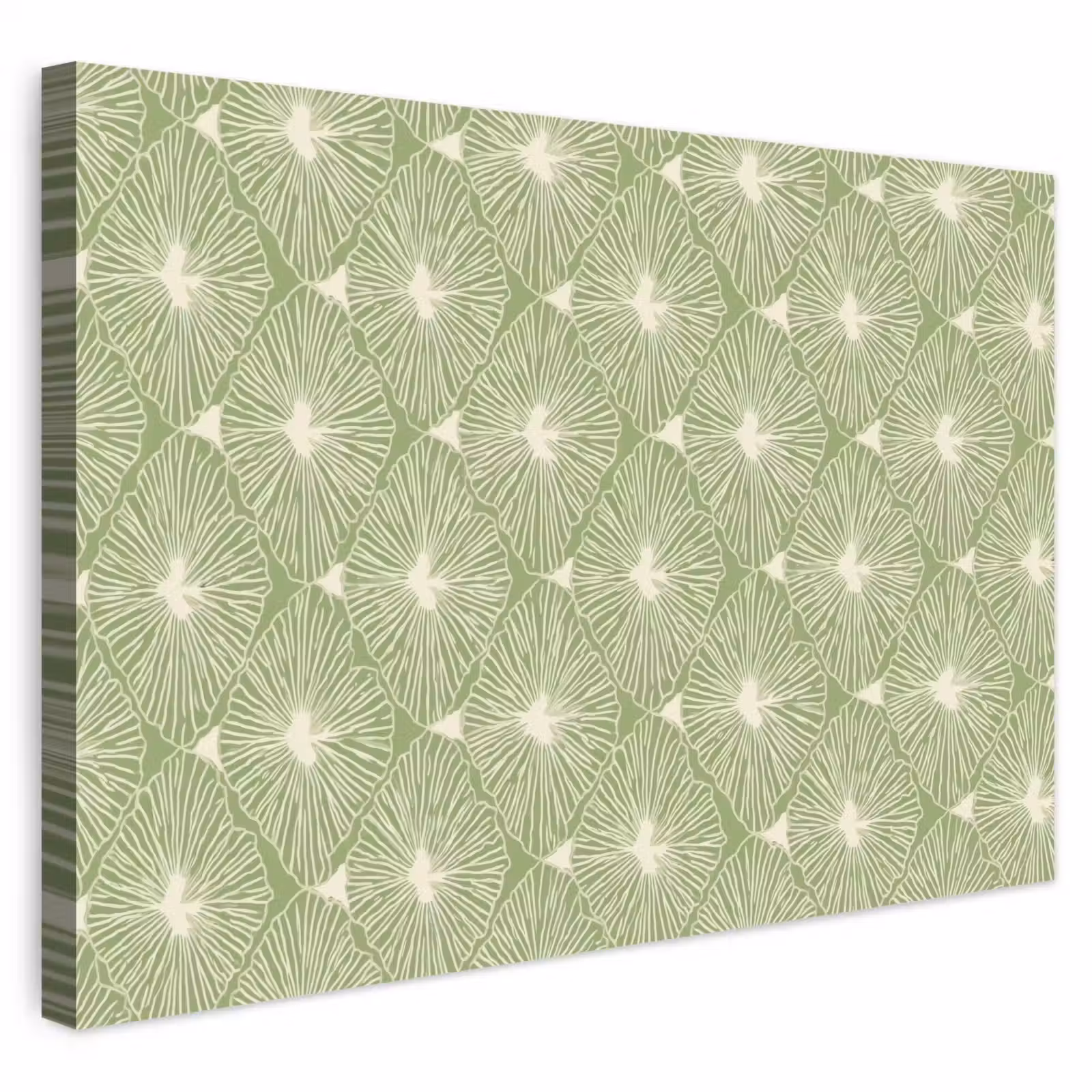 Buiten canvas - Saliegroen - Botanisch - Ruiten - Organisch - Patroon — 1