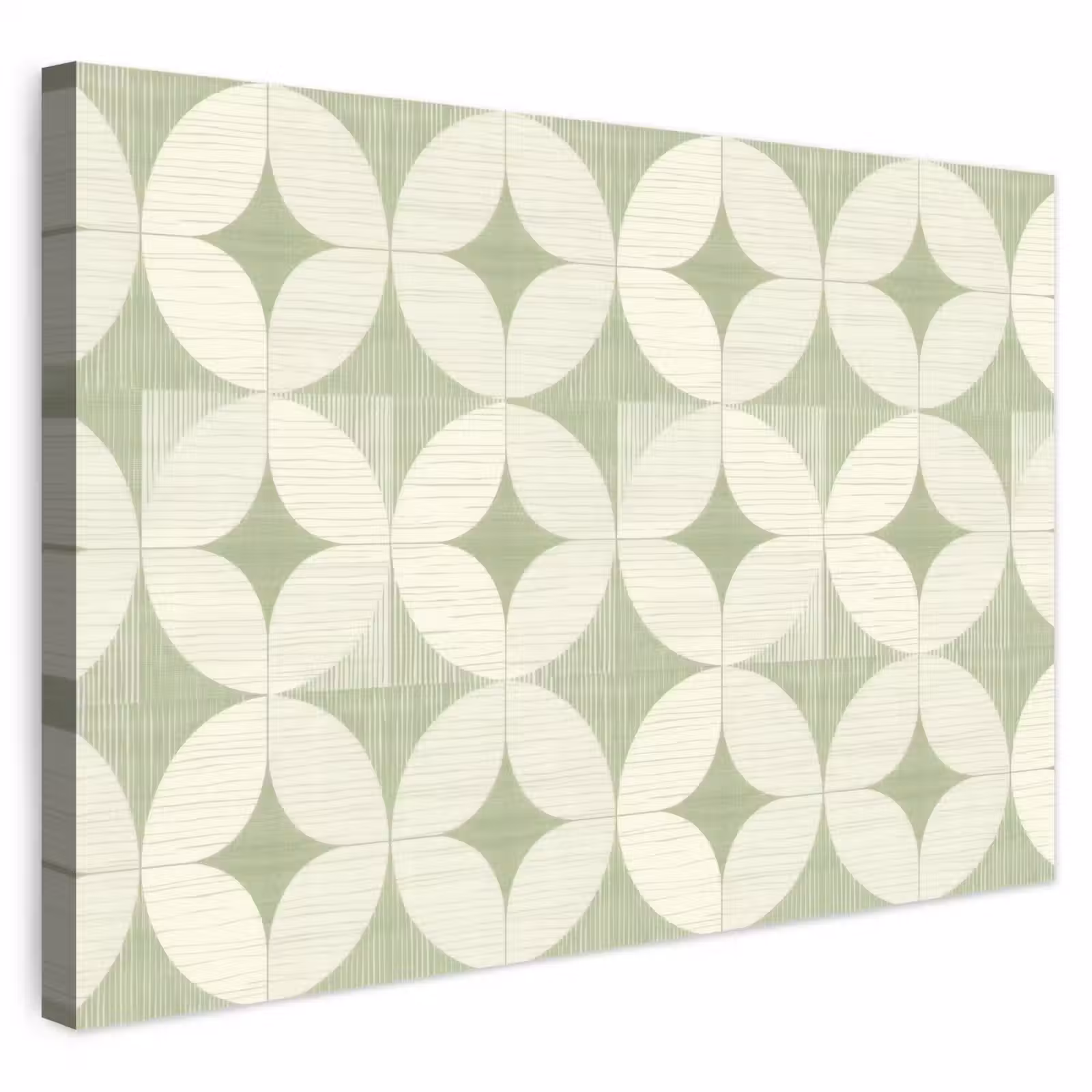 Buiten canvas - Saliegroen - Geometrisch - Retro - Mid-Century - Patroon — 1