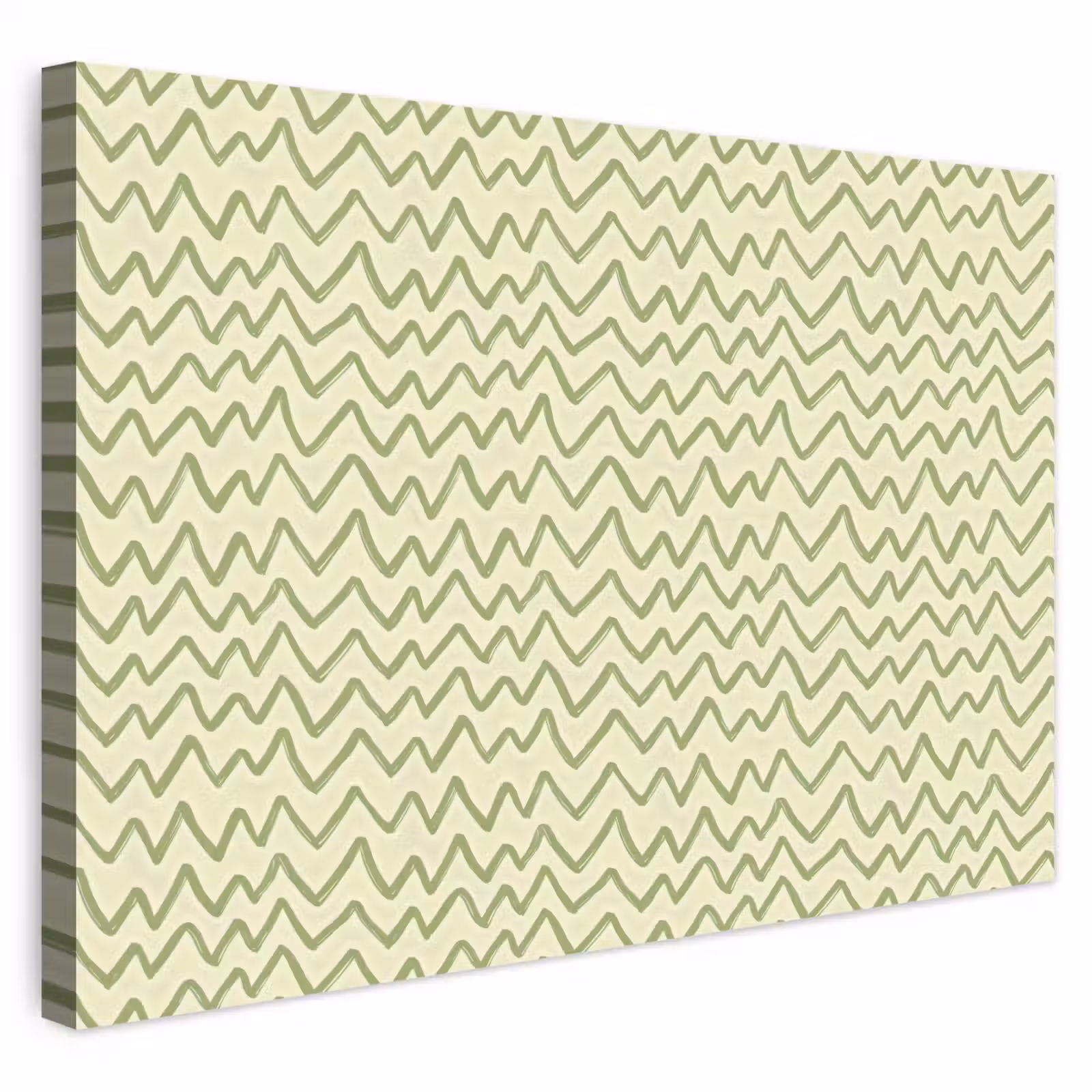 Buiten canvas - Saliegroen - Zigzag - Handgetekend - Patroon — 1