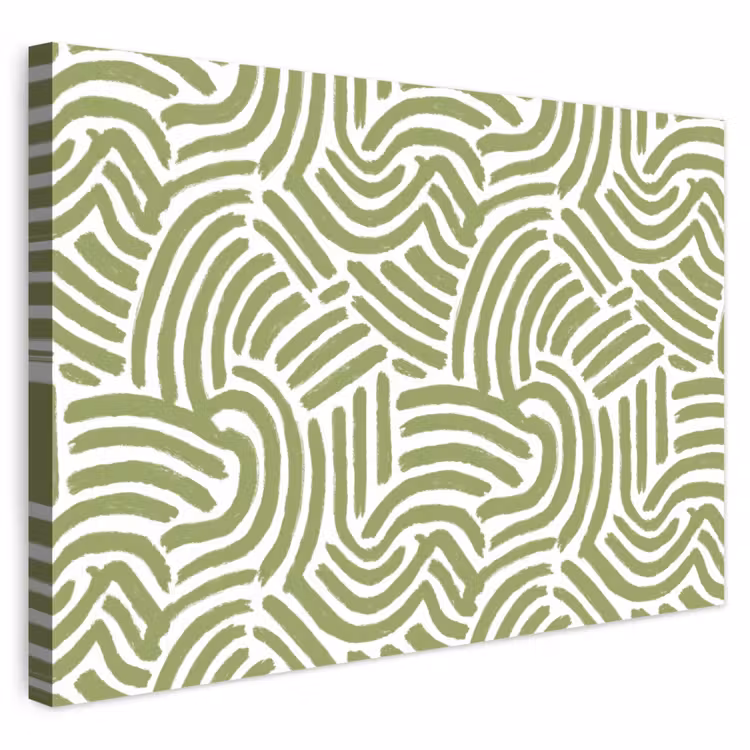 Buiten canvas - Saliegroen - Abstract - Bogen - Handgetekend - Patroon — 1