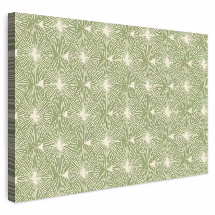 Buiten canvas - Saliegroen - Botanisch - Ruiten - Organisch - Patroon — 1