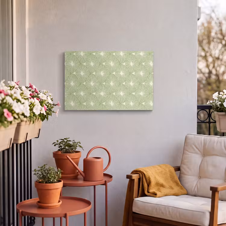 Buiten canvas - Saliegroen - Botanisch - Ruiten - Organisch - Patroon — 3