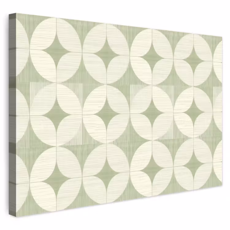Buiten canvas - Saliegroen - Geometrisch - Retro - Mid-Century - Patroon — 1