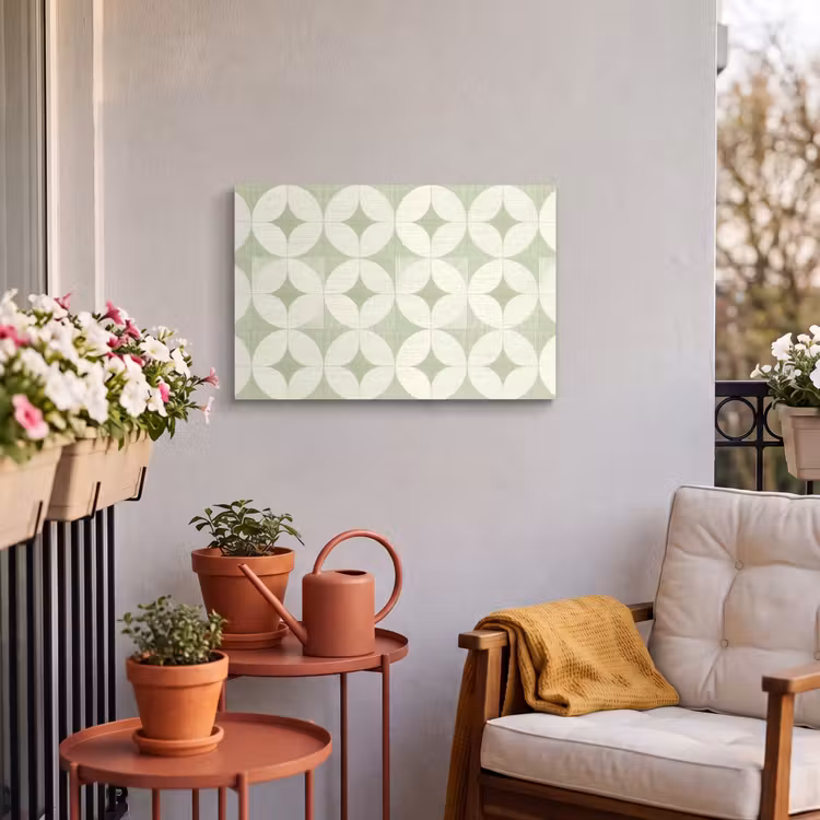 Buiten canvas - Saliegroen - Geometrisch - Retro - Mid-Century - Patroon — 3