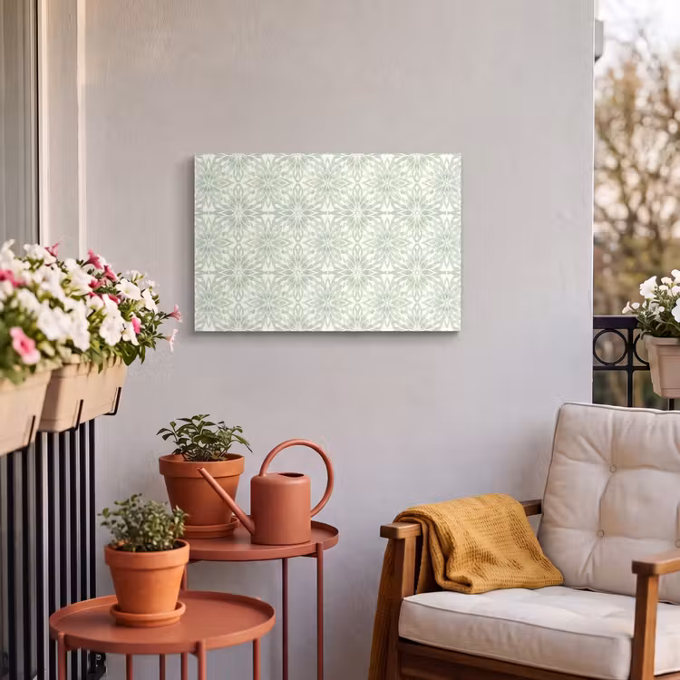 Buiten canvas - Saliegroen - Symmetrisch - Mandala - Ornament - Patroon — 3