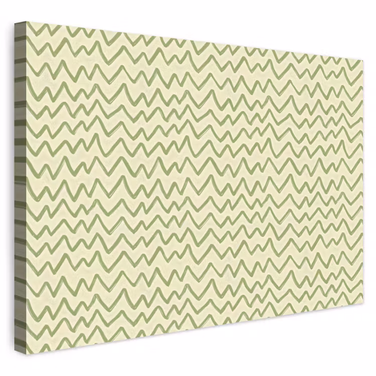 Buiten canvas - Saliegroen - Zigzag - Handgetekend - Patroon — 1