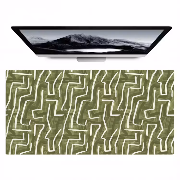 Bureau onderlegger - Groen - Abstract - Penseelstreken - Patroon — 1