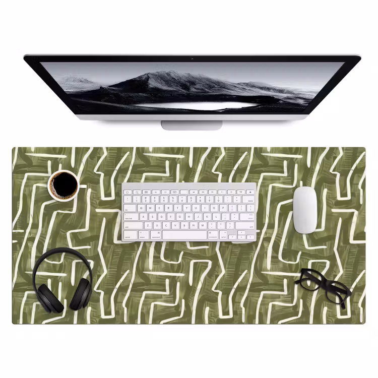 Bureau onderlegger - Groen - Abstract - Penseelstreken - Patroon — 4