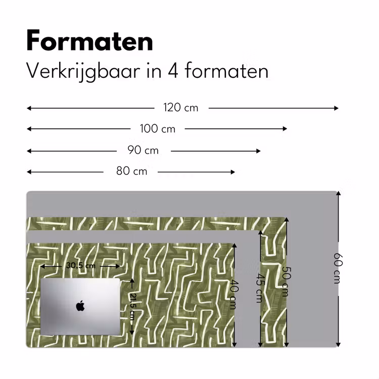 Bureau onderlegger - Groen - Abstract - Penseelstreken - Patroon — 8