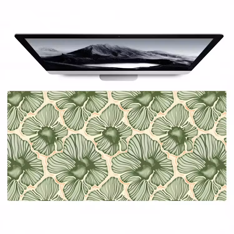 Bureau onderlegger - Groen - Botanisch - Bloemen - Organisch - Patroon — 1