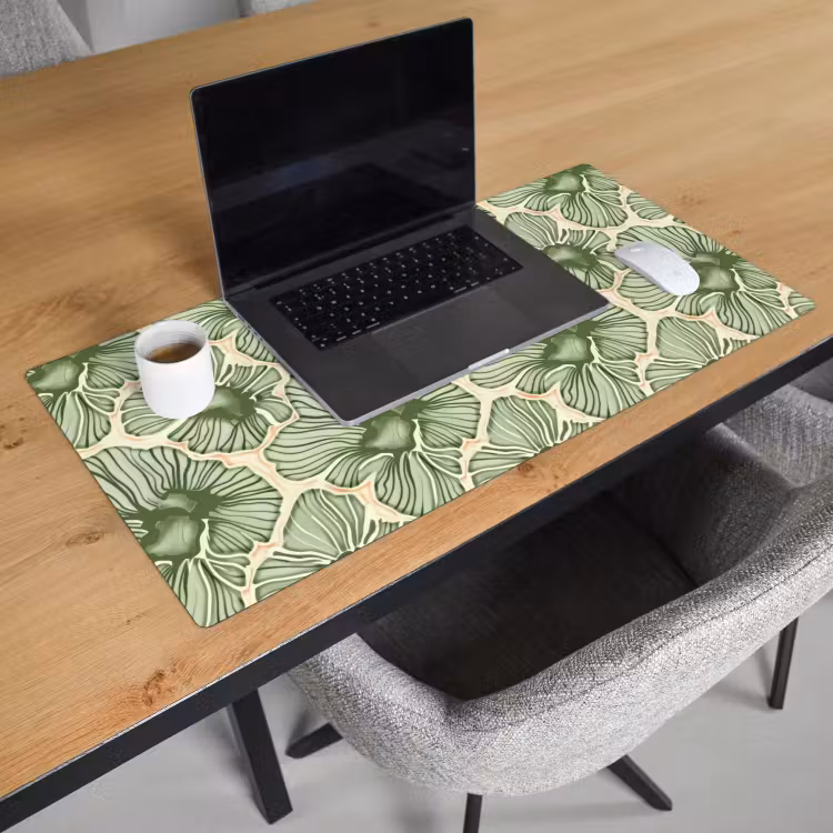 Bureau onderlegger - Groen - Botanisch - Bloemen - Organisch - Patroon — 3