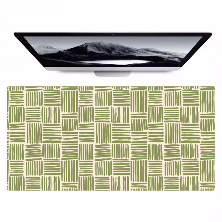 Bureau onderlegger - Saliegroen - Blokken - Handgetekend - Patroon — 1