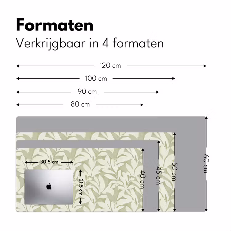 Bureau onderlegger - Saliegroen - Botanisch - Minimalistisch - Patroon — 8