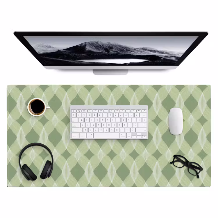Bureau onderlegger - Saliegroen - Geometrisch - Organisch - Traliewerk - Patroon — 4