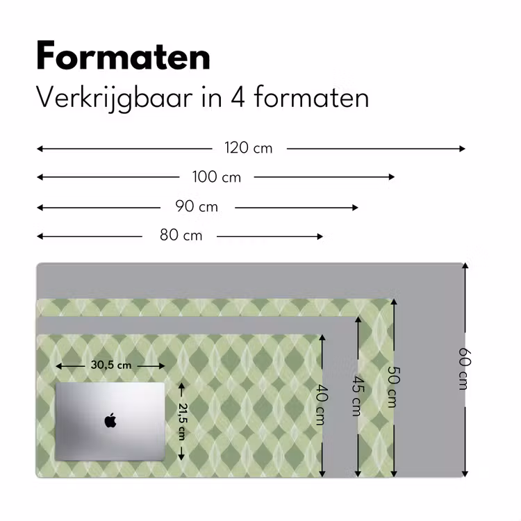 Bureau onderlegger - Saliegroen - Geometrisch - Organisch - Traliewerk - Patroon — 8