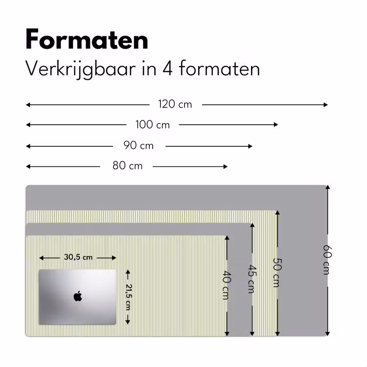 Bureau onderlegger - Saliegroen - Strepen - Minimalistisch - Patroon — 8