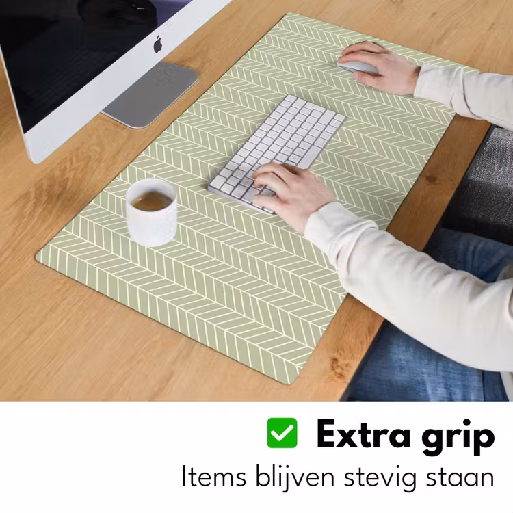 Bureau onderlegger - Saliegroen - Visgraat - Geometrisch - Patroon — 6