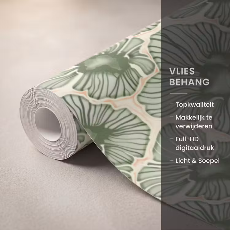 Behang - Groen - Botanisch - Bloemen - Organisch - Patroon — 3