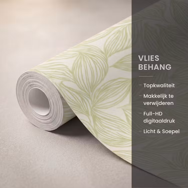 Behang - Saliegroen - Botanisch - Bladeren - Handgetekend - Patroon — 3