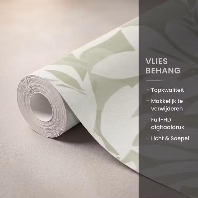 Behang - Saliegroen - Botanisch - Minimalistisch - Patroon — 3