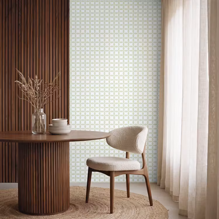 Behang - Saliegroen - Geometrisch - Cirkels - Patroon — 4