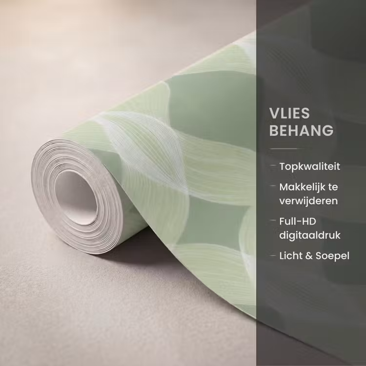 Behang - Saliegroen - Geometrisch - Organisch - Traliewerk - Patroon — 3