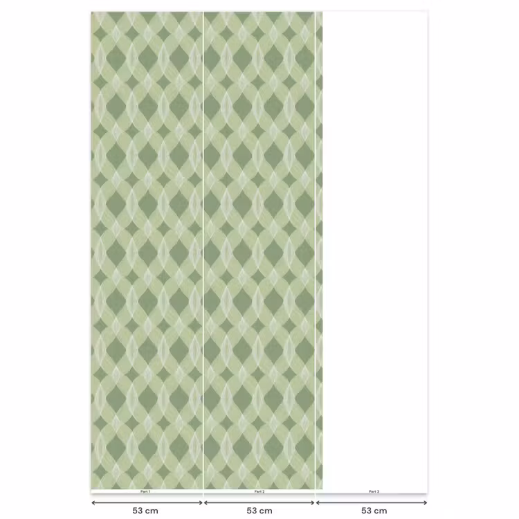 Behang - Saliegroen - Geometrisch - Organisch - Traliewerk - Patroon — 6
