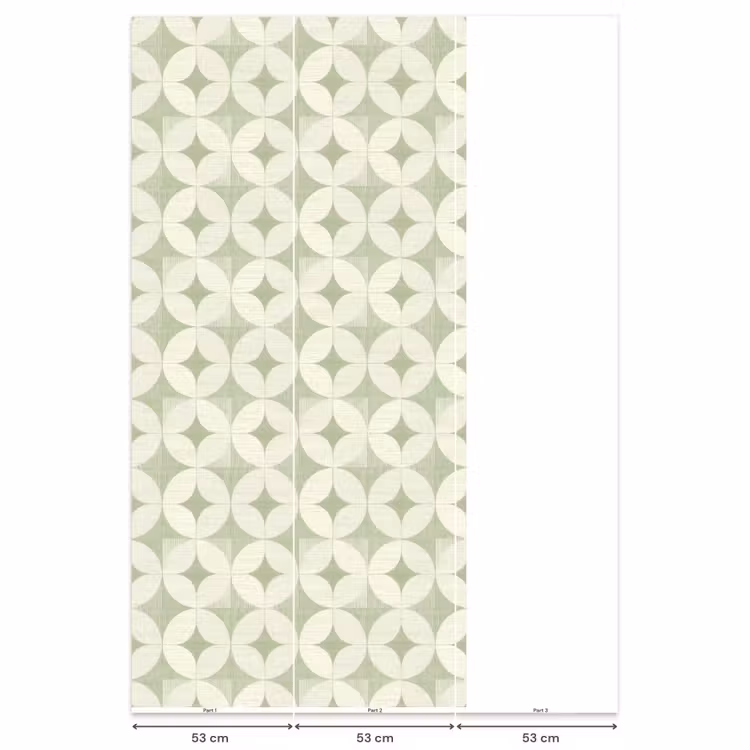 Behang - Saliegroen - Geometrisch - Retro - Mid-Century - Patroon — 6