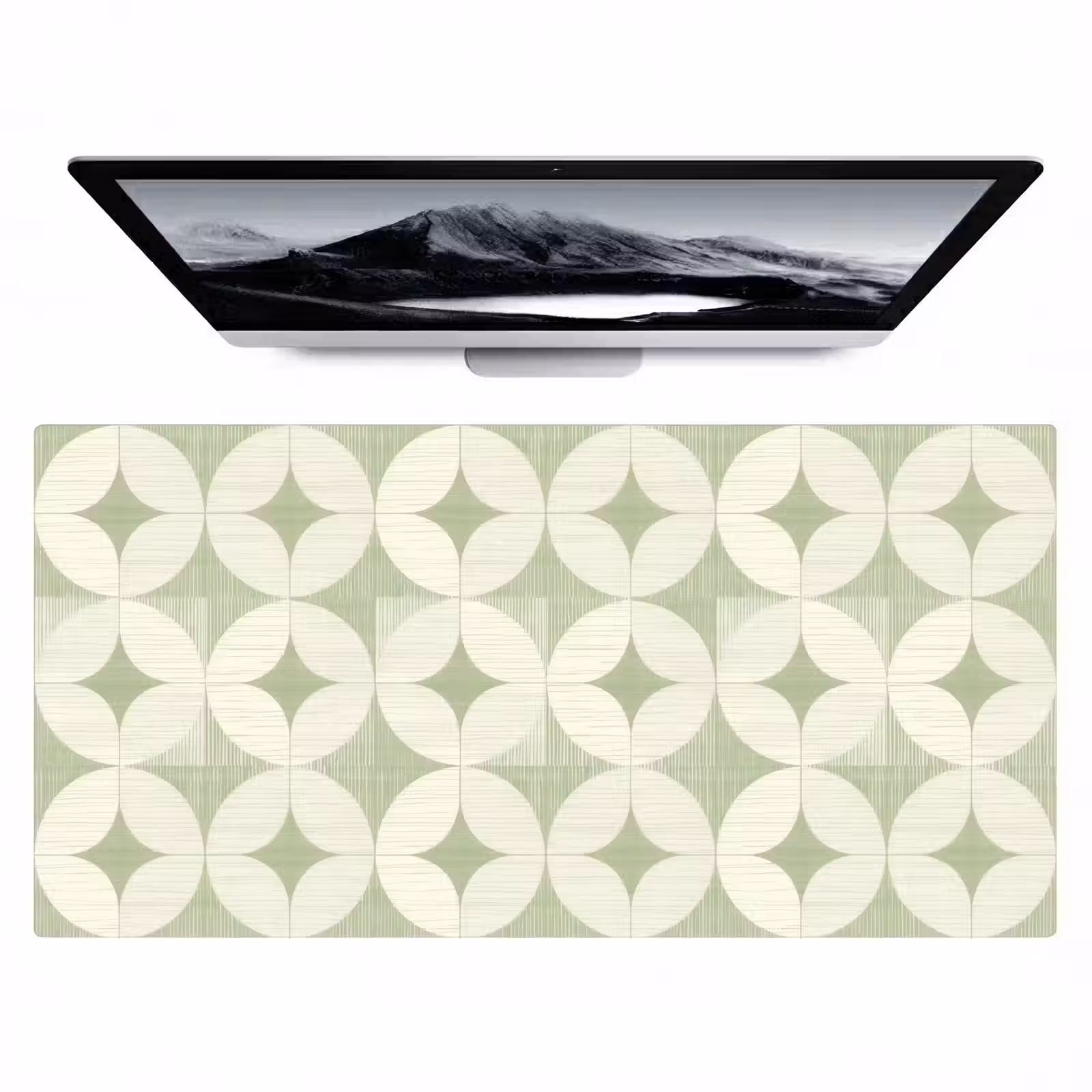 Bureau onderlegger - Saliegroen - Geometrisch - Retro - Mid-Century - Patroon — 1