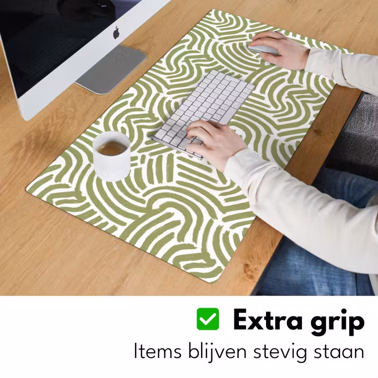 Bureau onderlegger - Saliegroen - Abstract - Bogen - Handgetekend - Patroon — 6
